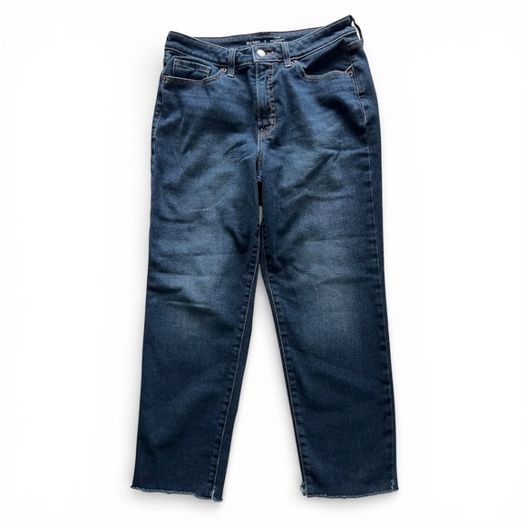Old Navy Denim - Old Navy Women’s High-Rise OG Cozy-Lined Straight Jeans - Dark Blue - 8